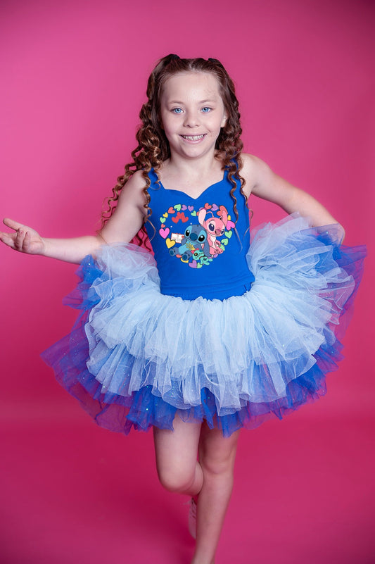 Stitch valentines Bamboo tutu set