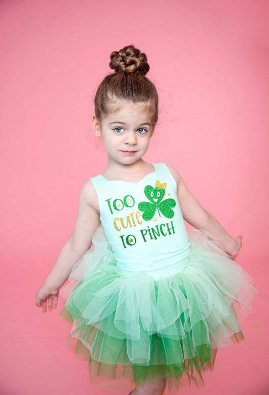 Too cute to pinch bamboo green tutu set two piece soft tulle