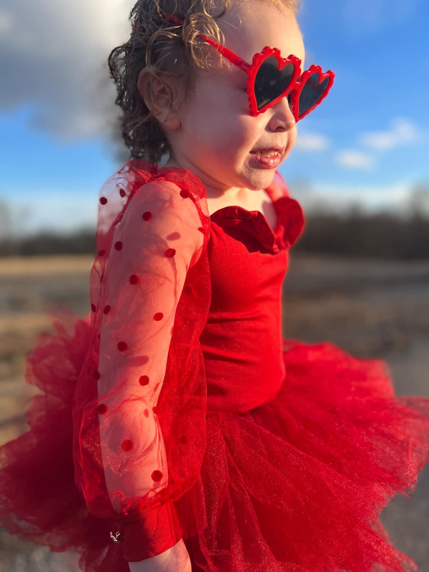 Red sheer sleeves