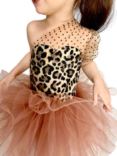 Load image into Gallery viewer, Leopard one shoulder soft tulle tutu leotard