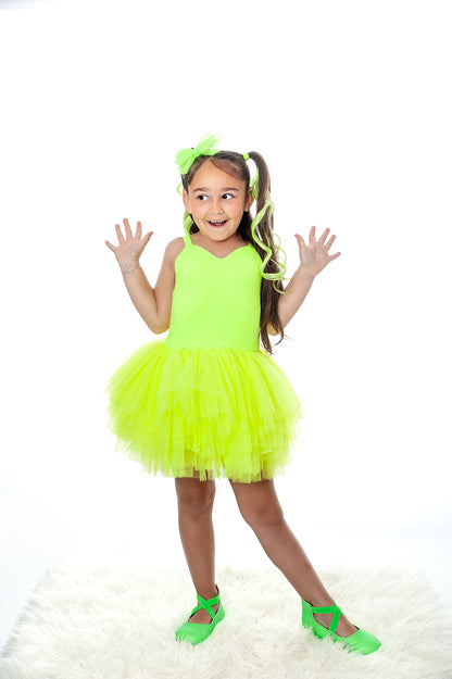 NEON GREEN SOFT TULLE TUTU LEOTARD