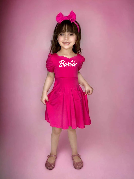 B girl pink dress