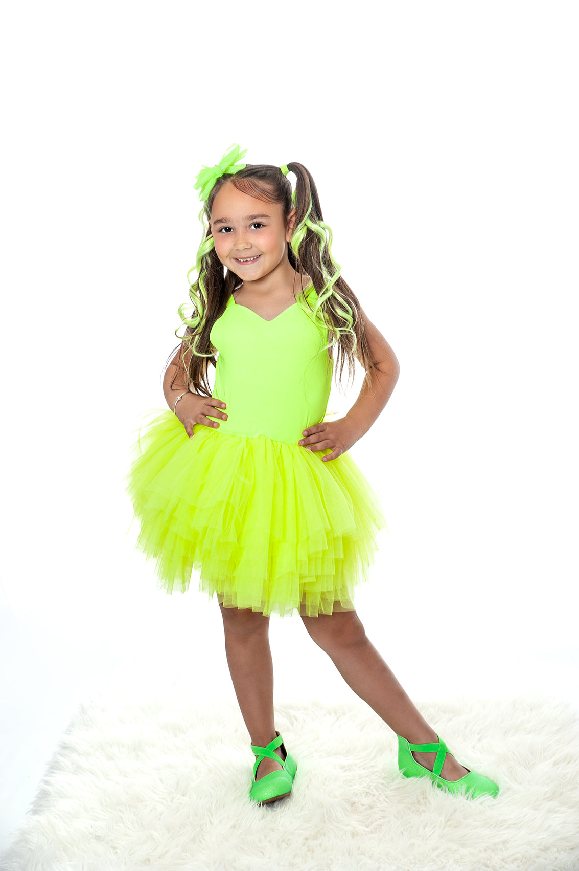 NEON GREEN SOFT TULLE TUTU LEOTARD