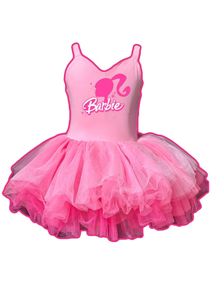 B Girl with head soft rhinestone tulle