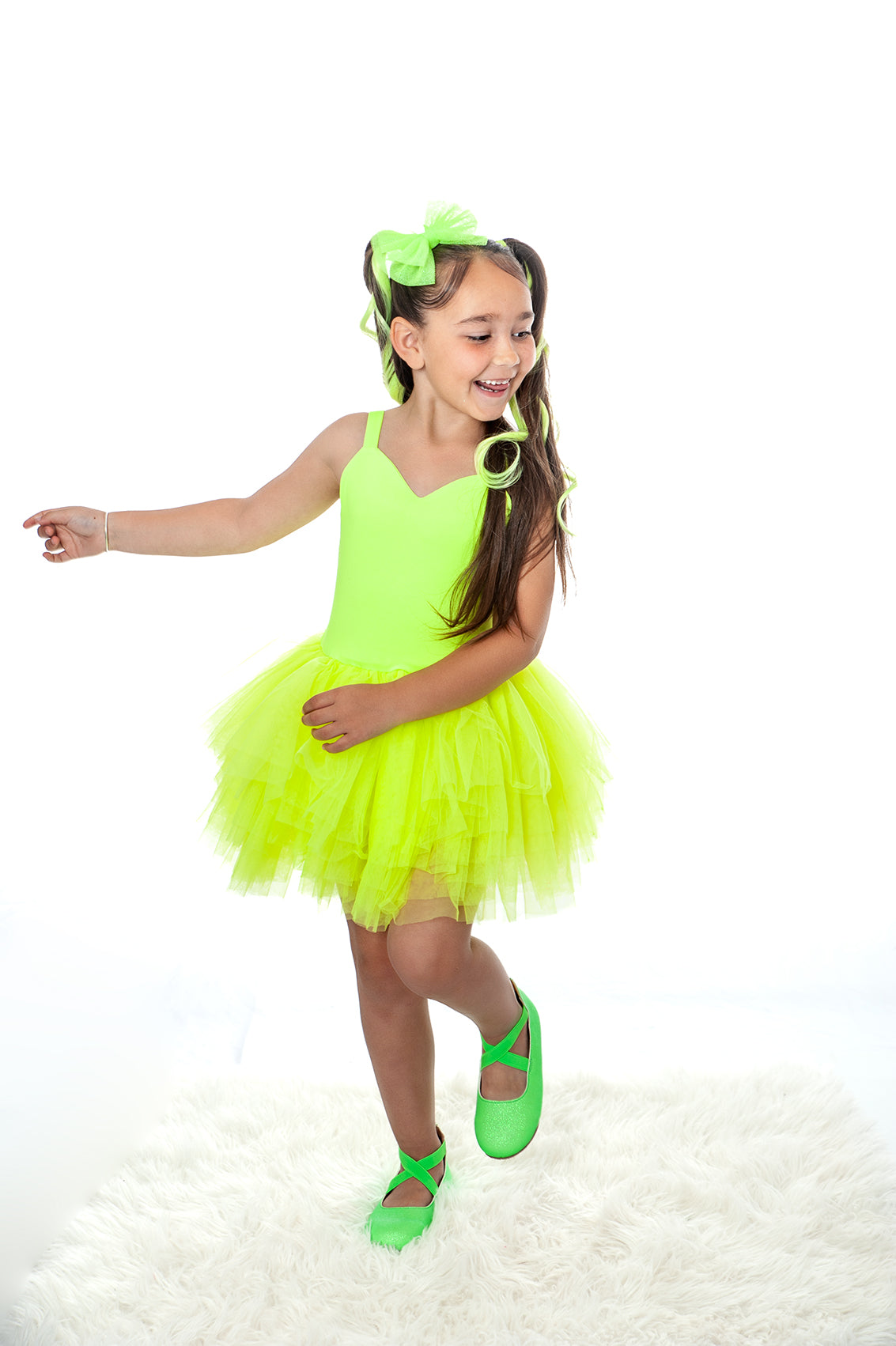 NEON GREEN SOFT TULLE TUTU LEOTARD