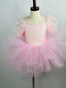 Spring floral pink Ombré extra fluffy sweetheart tutu leotard