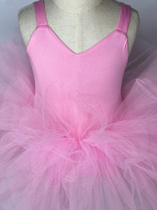 Blush light pink sweetheart neckline tutu leotard