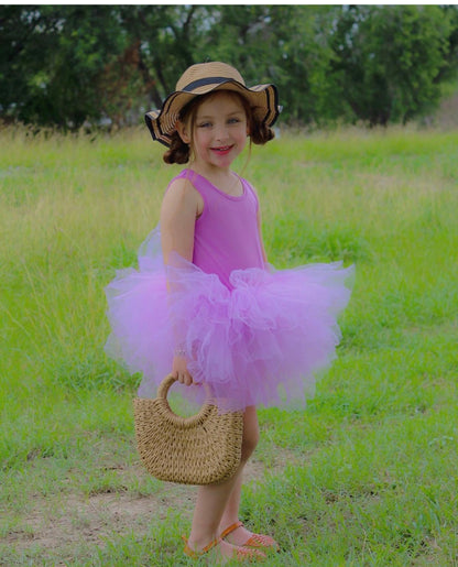 Lilac sleeveless tutu leotard