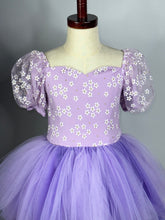 Load image into Gallery viewer, Spring floral lilac Ombré extra fluffy sweetheart tutu leotard