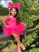 Load image into Gallery viewer, Hot pink  princess neckline tutu leotard