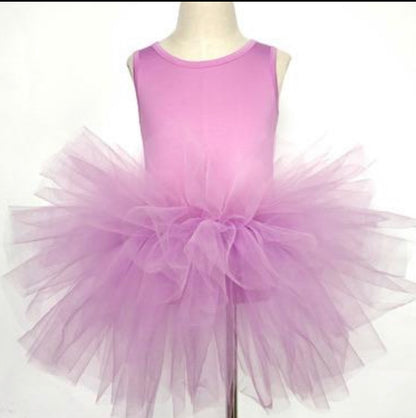 Lilac sleeveless tutu leotard