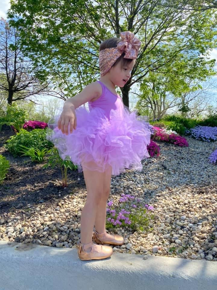 Lilac sleeveless tutu leotard