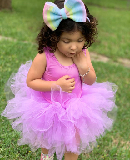 Lilac sleeveless tutu leotard