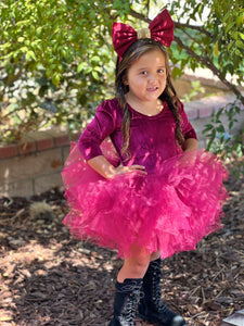 Velvet Burgundy berry tutu leotard