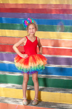 Load image into Gallery viewer, BRIGHT RAINBOW SWEETHEART lSOFT TULLE TUTU LEOTARD