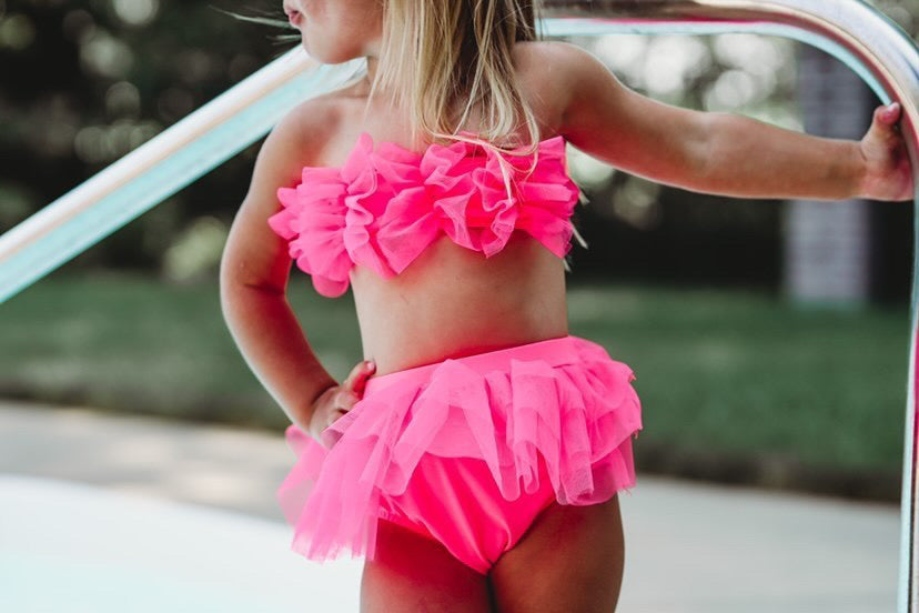 Pink two sales piece bathing suit