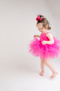 Hot pink sweetheart neckline tutu leotard