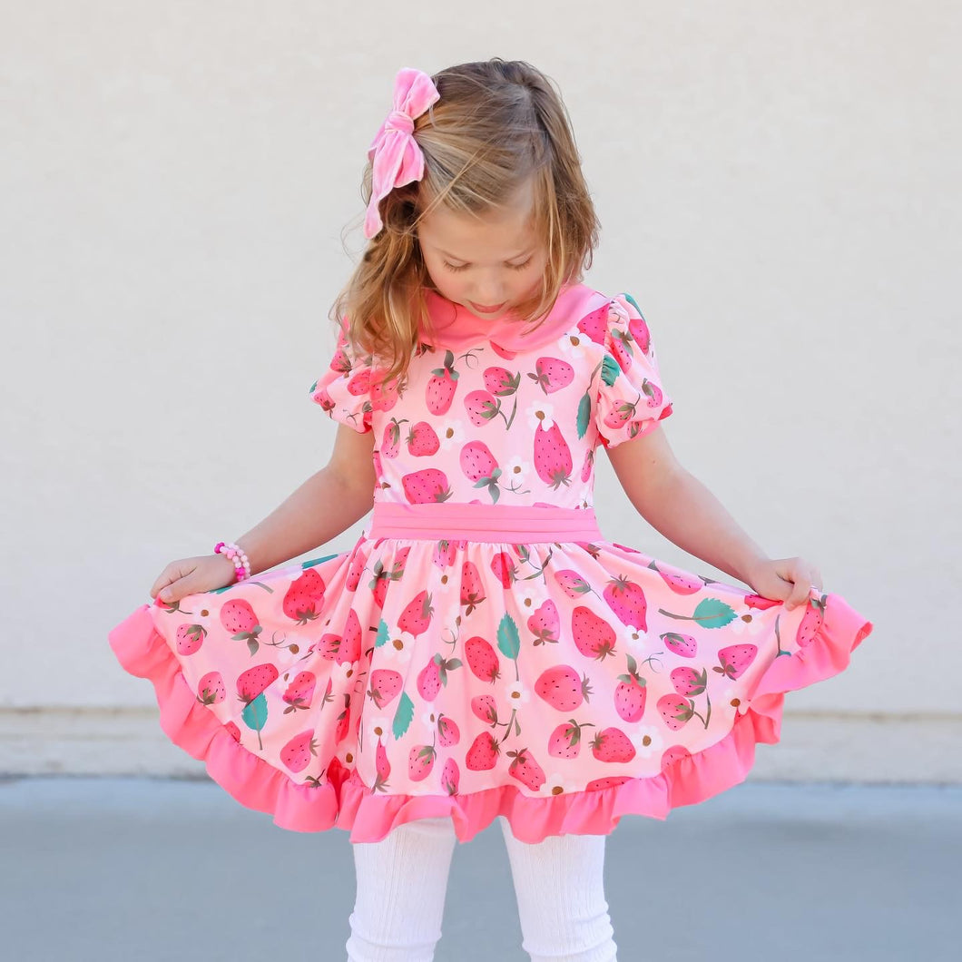 Strawberry vintage twirl dress