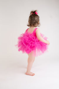 Hot pink sweetheart neckline tutu leotard